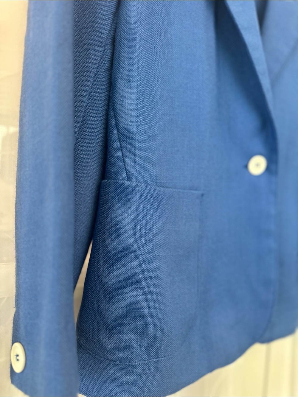 Cobalt Blue Blazer Structured Single Button Jacket Work Office Career Women’s - Picture 5 of 10